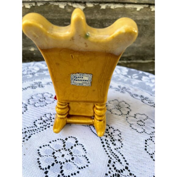 Vintage 1950s Ceramic Rocking Chair/Cat Pin Cushion Tape Measure - Picture 6 of 9